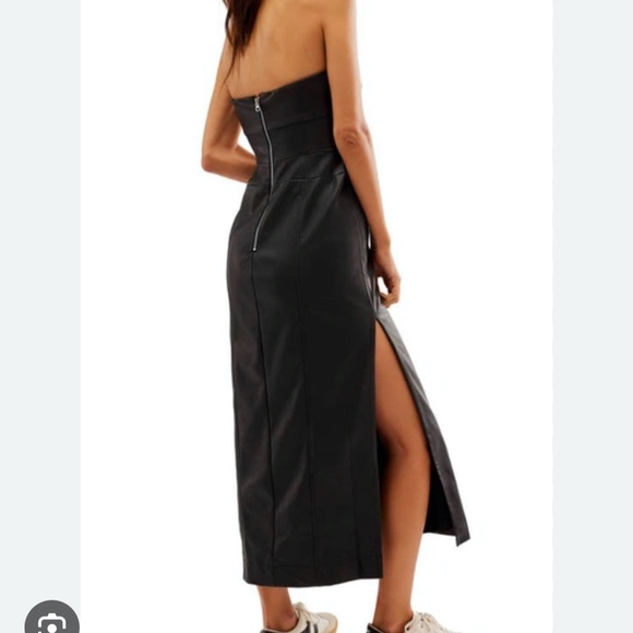 Free People Mira Leather Bodice Midi Dress - Size 10 - Picture 4 of 12
